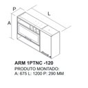 Ver imagem 5 de Armário Aéreo 2 Portas 120cm Vidro Reflecta Nicho Garrafeiro Nápoles Itatiaia