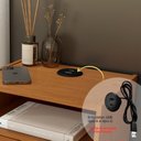 Ver imagem 4 de Mesa de Cabeceira 2 Gavetas Ripado com Carregador USB Yescasa Marrom