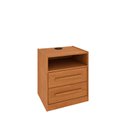Ver imagem 2 de Mesa de Cabeceira 2 Gavetas Ripado com Carregador USB Yescasa Marrom