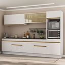 Ver imagem 2 de Armário de Cozinha Completa 5 Peças com Rodapé Mp2175 Made Multimóveis Branco/dourado