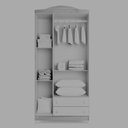 Ver imagem 2 de Guarda-Roupa Infantil 3 Portas 2 Gavetas Lara Marrom/Nature/Branco