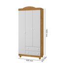 Ver imagem 4 de Guarda-Roupa Infantil 3 Portas 2 Gavetas Lara Marrom/Nature/Branco