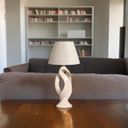 Ver imagem 2 de Abajur de Cerâmica Grande para Decoração de Sala com Cúpula de Tecido