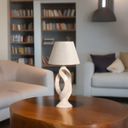 Ver imagem 4 de Abajur de Cerâmica Grande para Decoração de Sala com Cúpula de Tecido