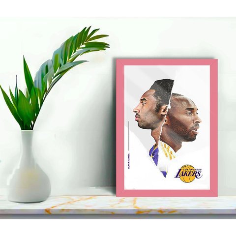 Quadro Decorativo Black Mamba + Vidro 33x25 Sala Escritório:rosa