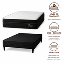 Ver imagem 3 de Cama Box Casal (Base + Colchao) Molas Ensacadas Paris Preto Topazio