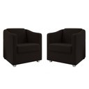 Ver imagem 1 de Kit 2 Poltronas Tina para Barbearia Recepção Suede Marrom - Wed Decor