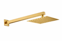 Ver imagem 1 de Ducha Chuveiro Quadrada 20x20 Slim Ultra Fina Gás Solar Pisicna Banheiro Dourado Fosco Metal Premium