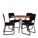 Ver imagem 2 de Conjunto Mesa de Jantar Soho Redonda C/ 04 Cadeiras Next Est.preta - Nogueira e Preto Nogueira e