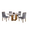 Conjunto Sala de Jantar Mesa e 4 Cadeiras Madeica Maciça Madri Linho Cinza - 2