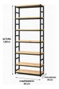 Ver imagem 4 de Estante Multiuso Organizador Livreiro Estilo Industrial 180x80 Preto Natural