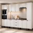 Ver imagem 1 de Cozinha Completa Modulada 6 Peças Provençal/Americano Branco/Ébano