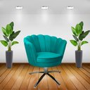 Ver imagem 4 de Kit Duas Poltronas Giratórias Pétalas Sued Premium Tiffany
