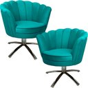Ver imagem 1 de Kit Duas Poltronas Giratórias Pétalas Sued Premium Tiffany