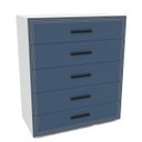 Ver imagem 2 de Cômoda Valência com 5 Gavetas 90x104cm Branco/Azul 240831