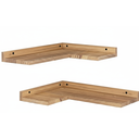 Ver imagem 1 de Conjunto de 2 Prateleiras  Canto Flutuantes Rústicas em Madeira , Quarto, Sala , Banheiro e Cozinha