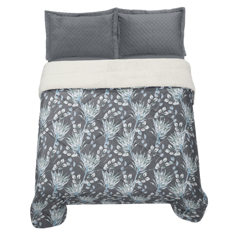 Edredom Plush Sherpa Casal - Hedrons 2,20 X 2,35m Super Quentinho de Qualidade:estampado Silvestre