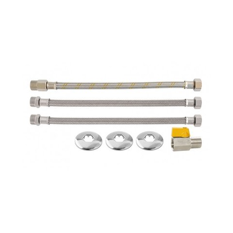 kit para aquecedor de passagem, aço inoxidável, Blukit