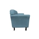 Ver imagem 5 de Kit Namoradeira + 2 Poltronas Decorativa Dália Linho Azul Pés Madeira