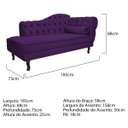 Ver imagem 3 de Kit Diva Recamier Diana 185cm Lado Esquerdo e 02 Poltronas Classic Suede Roxo - ADJ Decor
