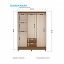 Ver imagem 4 de Guarda Roupa Casal com Pés 6 Portas 2 Gavetas Jequitiba New Opção