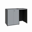 Ver imagem 2 de Armário Copa com Nicho para Frigobar Lado Direito 1,40 m X 0,60 m Multiuso com 2 Portas e