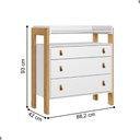 Ver imagem 5 de Berço Fantasia Branco Acetinado + Cômoda 3g C/nicho + Guarda-roupa 3p/2g C/nicho Fantasia