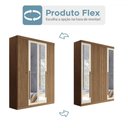 Ver imagem 5 de Guarda-roupa Casal Loanda 4 Portas 2 Gavetas Ripado Flex Jatoba/areia com Espelho - Pnr Móveis