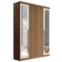 Ver imagem 6 de Guarda-roupa Casal Loanda 4 Portas 2 Gavetas Ripado Flex Jatoba/areia com Espelho - Pnr Móveis