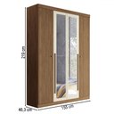 Ver imagem 4 de Guarda-roupa Casal Loanda 4 Portas 2 Gavetas Ripado Flex Jatoba/areia com Espelho - Pnr Móveis
