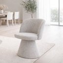 Ver imagem 6 de Cadeira de Jantar Giratória Solis Bouclé Cinza - Sallar Home