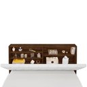 Ver imagem 2 de Cabeceira Box Isabella Queen Fixação no Box MDF MDP Suede Malbec Captonê Branco Framar