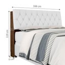 Ver imagem 5 de Cabeceira Box Isabella Queen Fixação no Box MDF MDP Suede Malbec Captonê Branco Framar