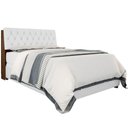Ver imagem 3 de Cabeceira Box Isabella Queen Fixação no Box MDF MDP Suede Malbec Captonê Branco Framar