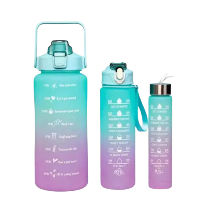 Kit C/ 3 Garrafas Squeeze 2l, 1l e 500ml - Todas As Ocasiões:verde