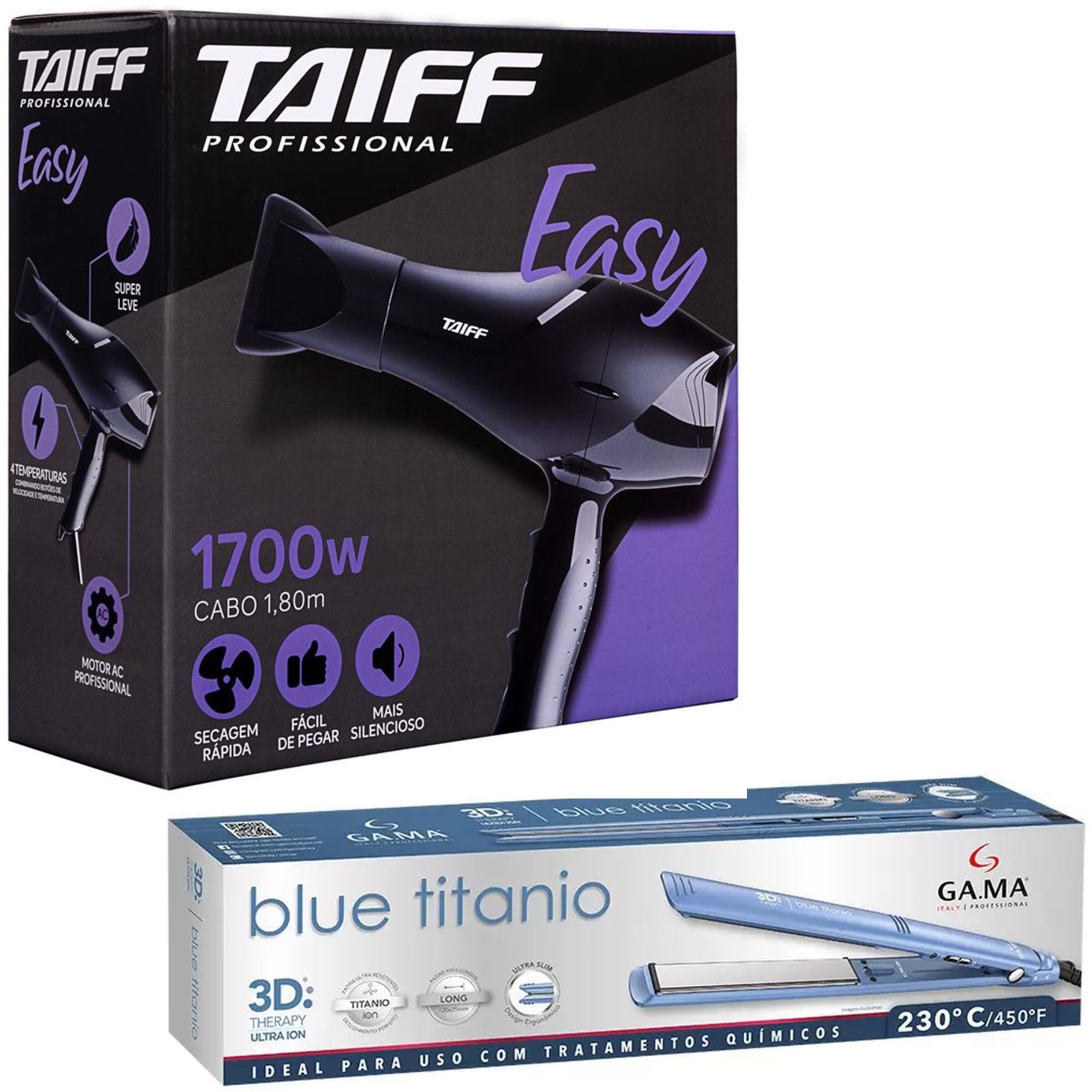 Secador de cabelo Taiff Elegance Tourmaline Íon preto 127V