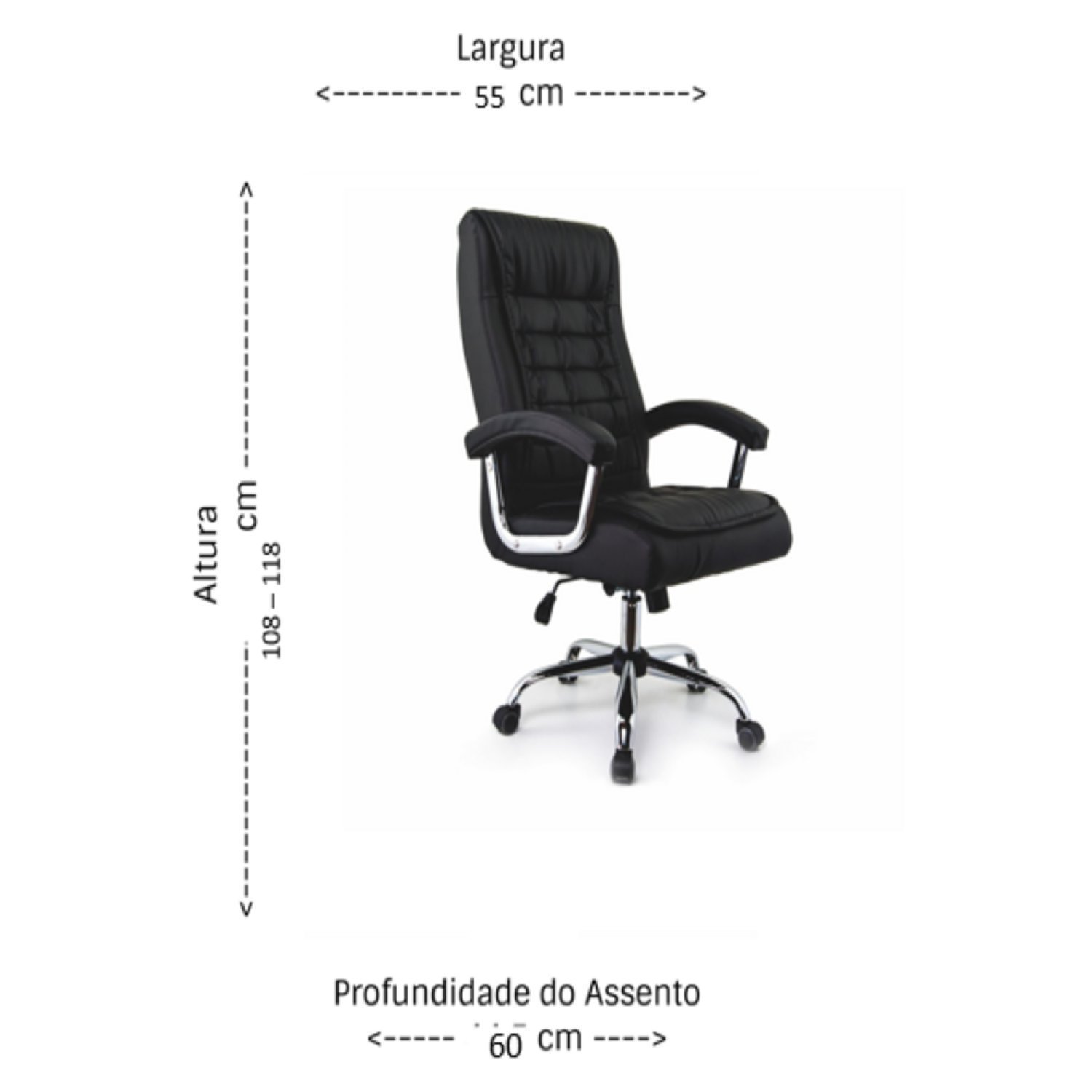 Cadeira para Escritório Presidente Prime Spring Molas Ensacadas - 2