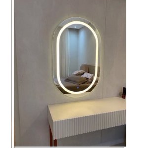 Espelho Oval com Luz de Led 90x50 Branco Frio
