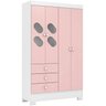 Quarto Infantil Completo Guarda Roupa 4 Portas 3 Gavetas com Cômoda Stella Espresso Móveis - 4