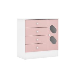 Quarto Infantil Completo Guarda Roupa 4 Portas 3 Gavetas com Cômoda Stella Espresso Móveis - 5