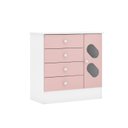 Ver imagem 5 de Quarto Infantil Completo Guarda Roupa 4 Portas 3 Gavetas com Cômoda Stella Espresso Móveis Rosa/Branco