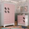 Quarto Infantil Completo Guarda Roupa 4 Portas 3 Gavetas com Cômoda Stella Espresso Móveis - 1