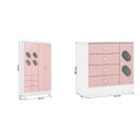 Ver imagem 3 de Quarto Infantil Completo Guarda Roupa 4 Portas 3 Gavetas com Cômoda Stella Espresso Móveis Rosa/Branco
