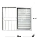 Ver imagem 3 de Janela Veneziana de Alumínio 3 Folhas 100 x 100cm com Grade Linha 25 Esquadrias Bergamo Branco