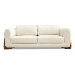 Sofá New 2 Lugares Linho Bege 1.60m para Sala Bz Home Decor - 2