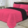Edredom Casal Queen Dupla Face 05 Peças Pink com Preto - 1