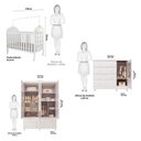 Ver imagem 4 de Quarto de Bebê Berço com Capitonê Guarda Roupa e Cômoda com Janela Maya Clássico Espresso Móveis Branco/Brilho