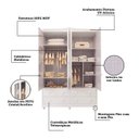 Ver imagem 6 de Quarto de Bebê Berço com Capitonê Guarda Roupa e Cômoda com Janela Maya Clássico Espresso Móveis Branco/Brilho
