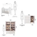 Ver imagem 4 de Quarto de Bebê Berço Guarda Roupa e Cômoda com Janela Maya Clássico Espresso Móveis Branco/Brilho