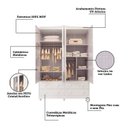 Ver imagem 6 de Quarto de Bebê Berço Guarda Roupa e Cômoda com Janela Maya Clássico Espresso Móveis Branco/Brilho